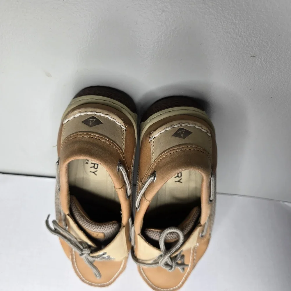 Sperry Shoes Mens 12 Brown Leather Top Sider Boat Deck Moc Toe Casual Comfort